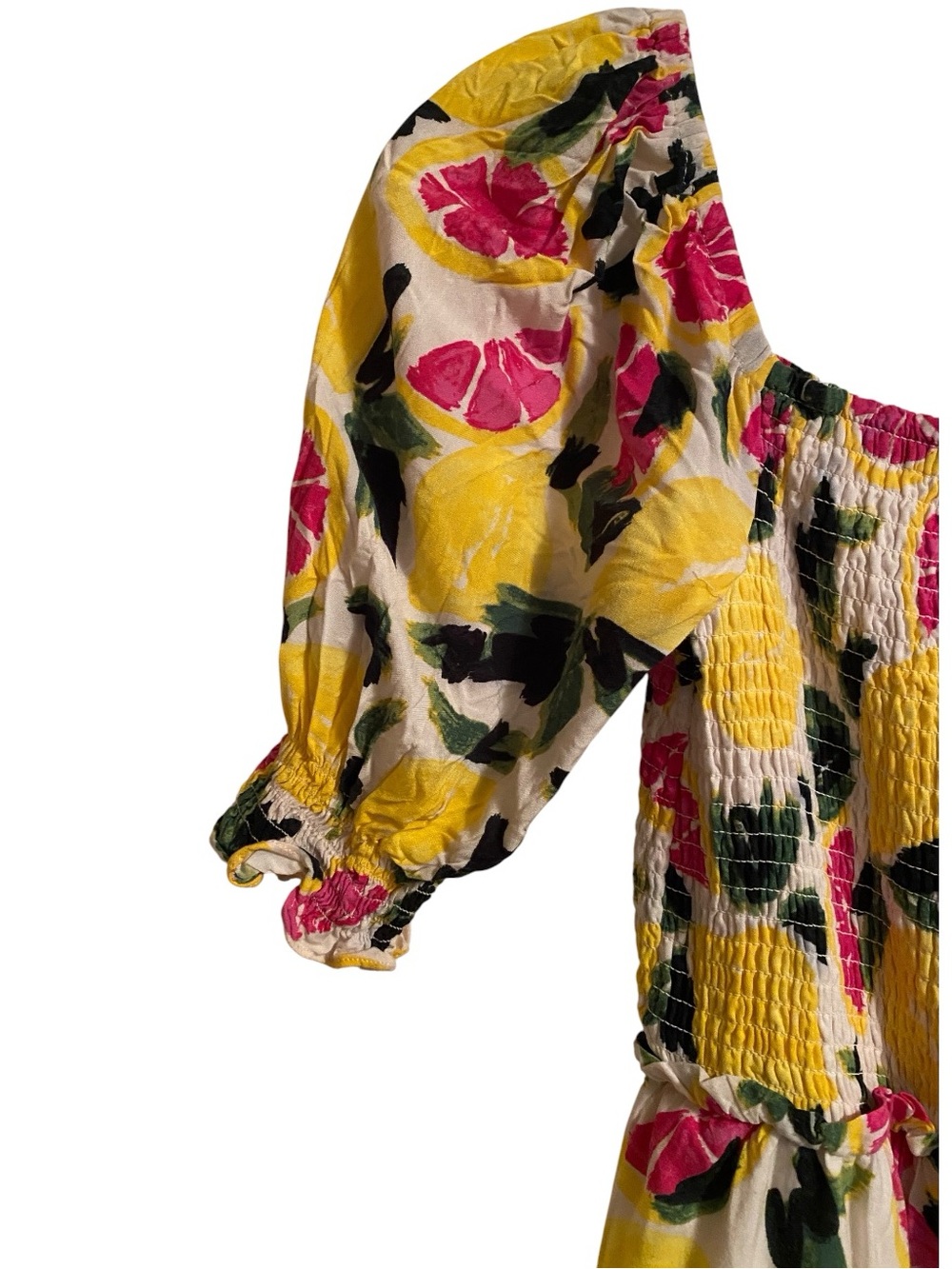 Steve Madden Yellow Floral Maxi Dress with Pink and Green Accents, Size XS - Picture 4 of 11
